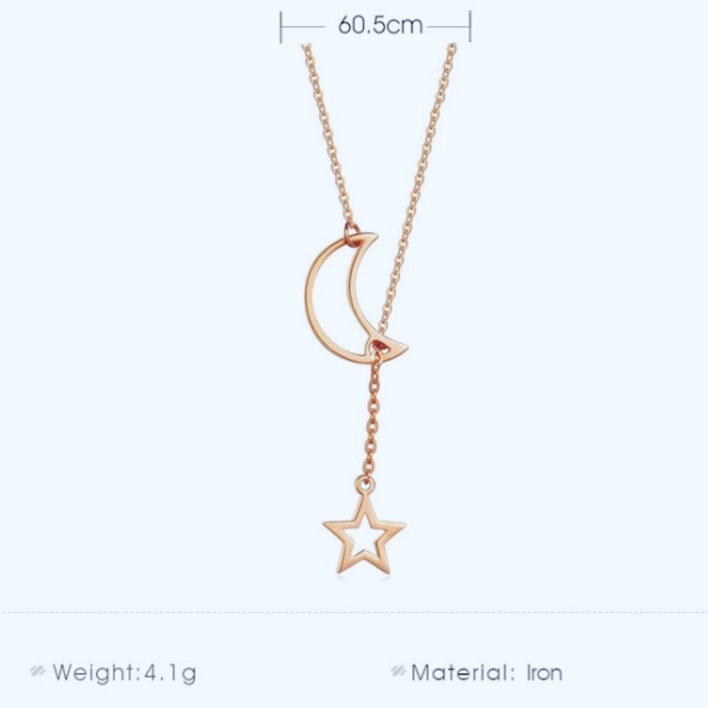 ❣️$25/3❣️ Crescent Moon and Star Gold Plated Necklace - Picture 11 of 14